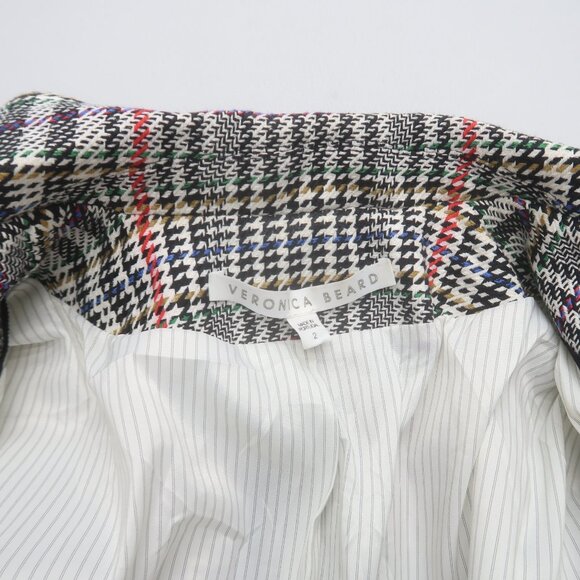 Veronica Beard Double Breasted Plaid Empire Dickey Blazer Jacket 2 - Picture 9 of 16